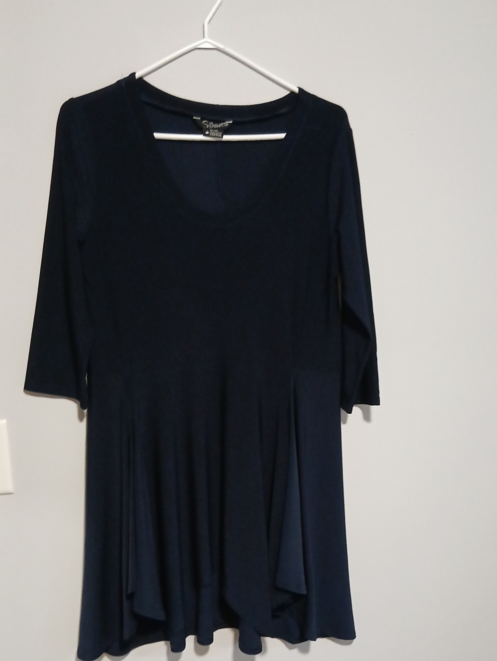 Silhouette Dark Blue Scoop Neck Long Sleeve Swing Tunic